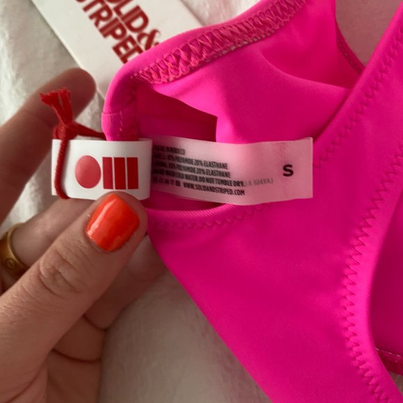 solid and striped pink bikini top - Picture 4 of 4